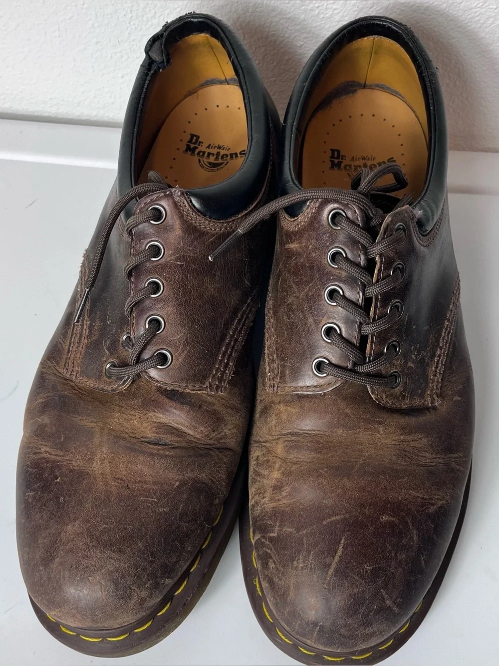 Dr. Martens Oxford Men's Dark Brown Leather Lace-Up Shoes Size 15